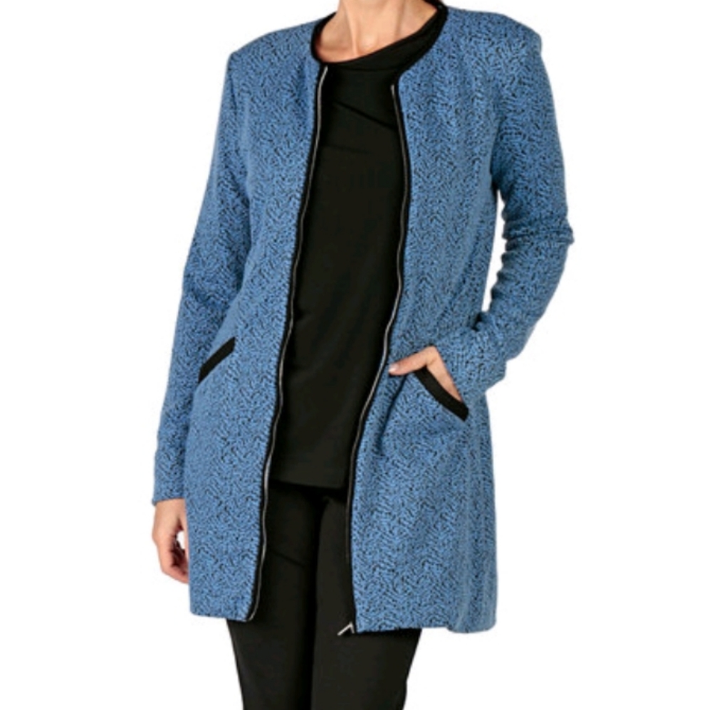 New Guillaume Jacquard zip front cardigan